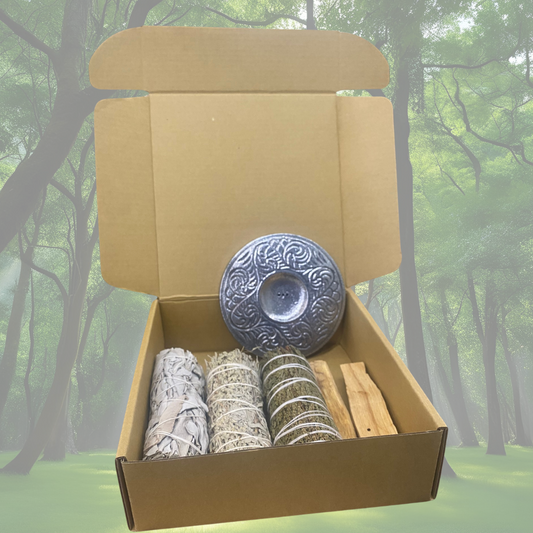 白鼠尾草、藍鼠尾草、雪松、聖木條禮盒套裝